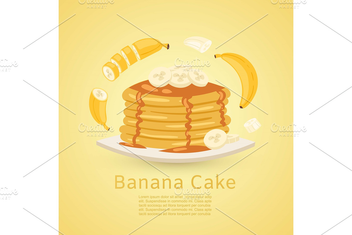 Banana and pancake recipe with in Illustrations - product preview 8