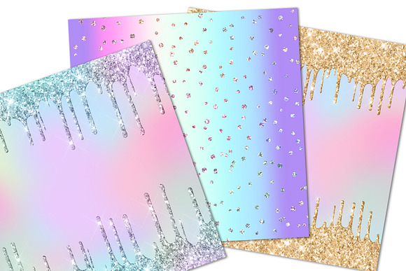 Rainbow Sparkle Party Backgrounds in Patterns - product preview 2
