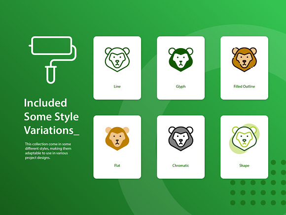 Cute Animal Head Icon Set in Animal Icons - product preview 3