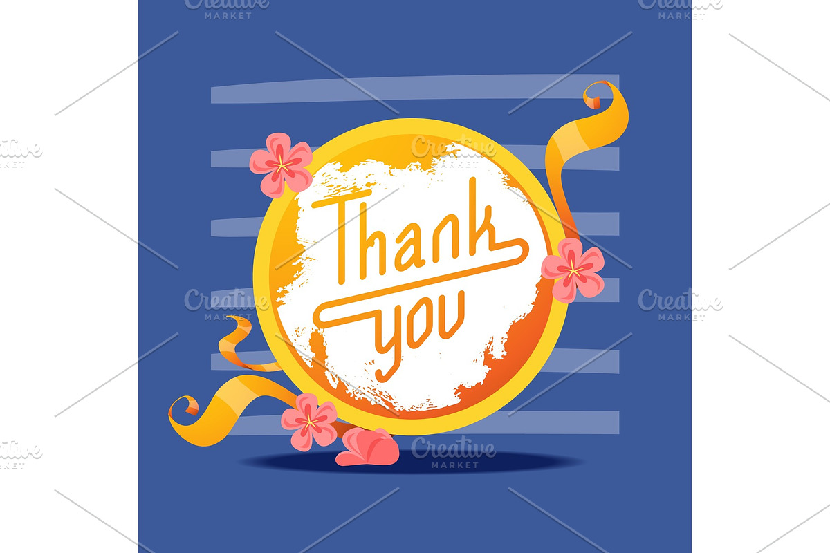 Lettering thank you in round frame in Textures - product preview 8