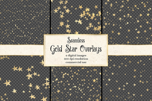 Seamless Gold Star Overlays