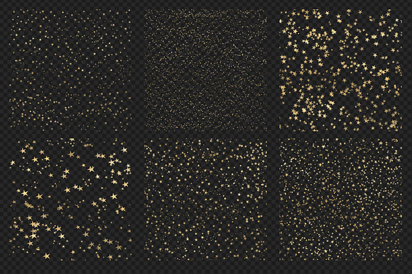 Seamless Gold Star Overlays in Patterns - product preview 1