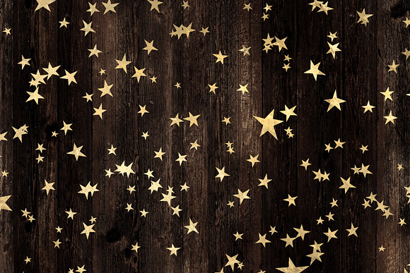 Seamless Gold Star Overlays in Patterns - product preview 3