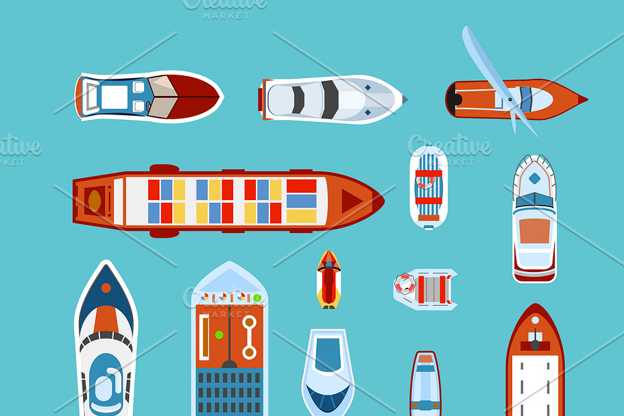 Various ships and boats types