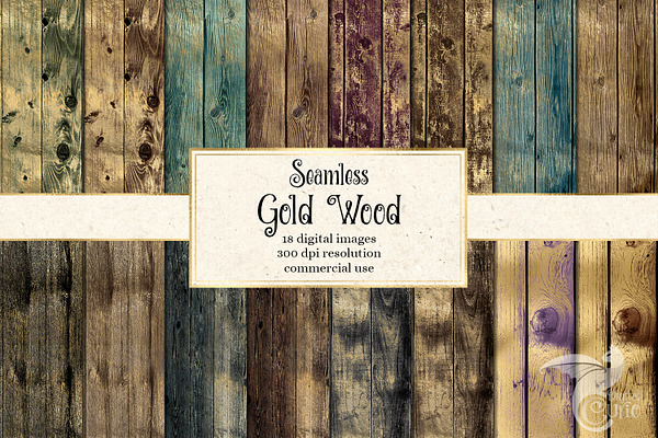Seamless Gold Wood Textures