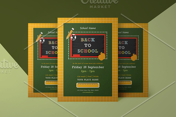 Back To School Party Flyer V1047 in Flyer Templates - product preview 2