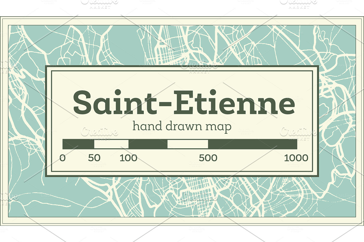 Saint-Etienne France City Map in Illustrations - product preview 8
