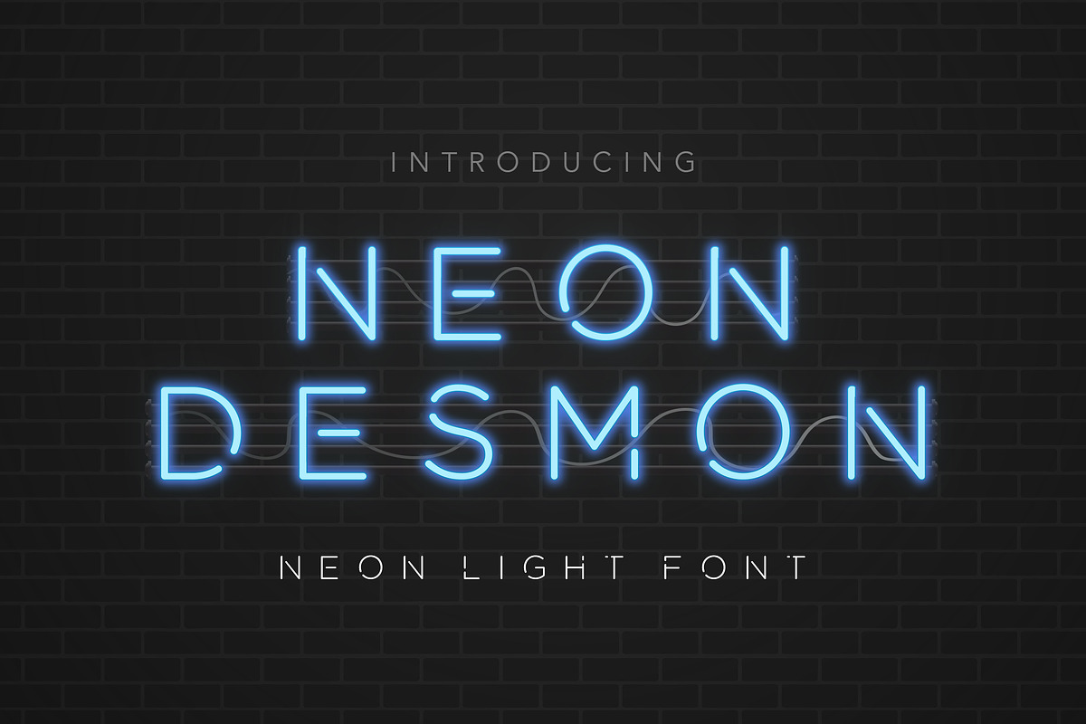 Neon Desmon - Neon Light Font in Display Fonts - product preview 8