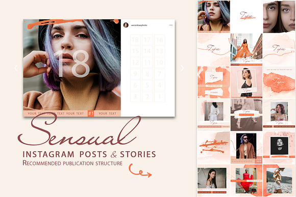 Sensual Instagram Posts and Stories in Instagram Templates - product preview 3