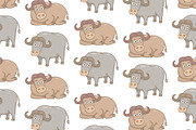 Set of Buffalos and Pattern