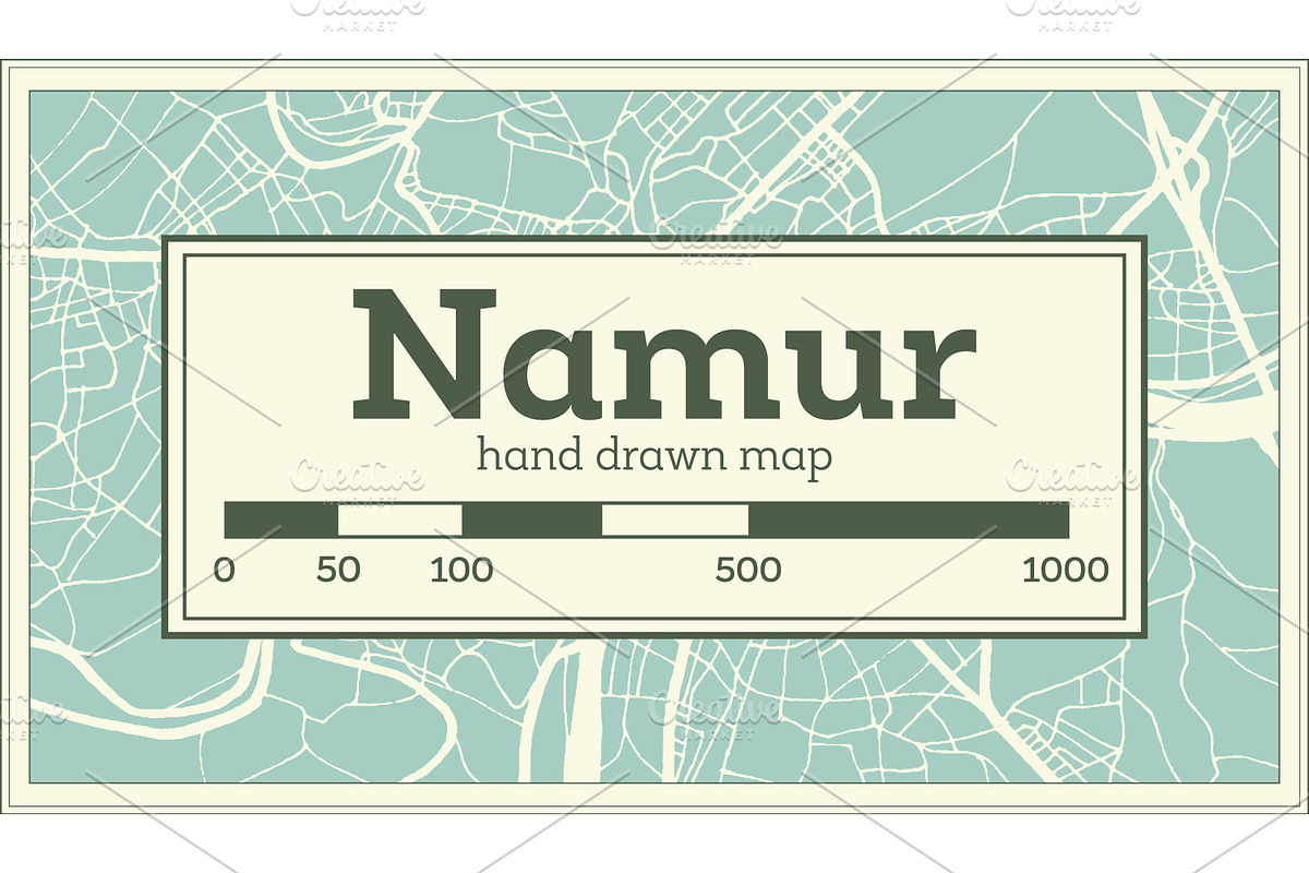 Namur City Map in Retro Style. in Illustrations - product preview 8