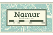 Namur City Map in Retro Style.
