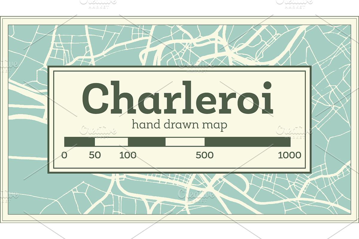 Charleroi City Map in Retro Style. in Illustrations - product preview 8