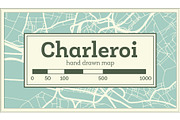 Charleroi City Map in Retro Style.