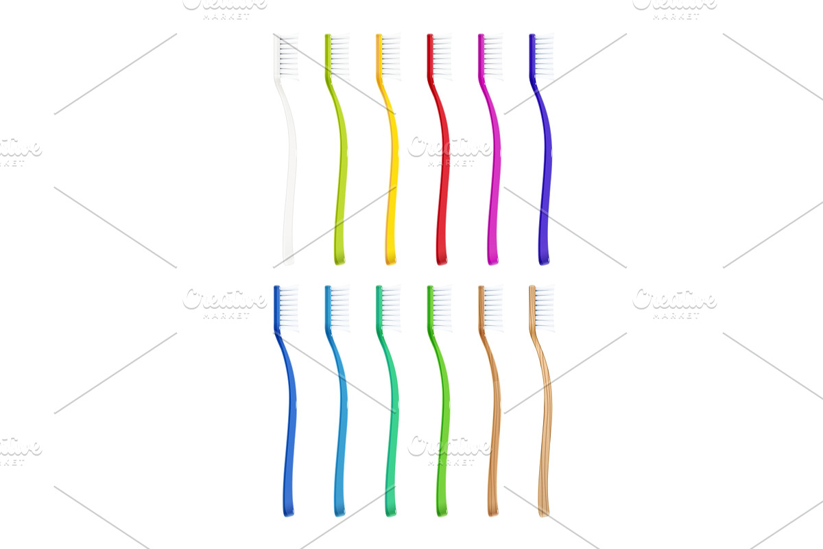 Toothbrush. Dental broom. Coloured. in Illustrations - product preview 8