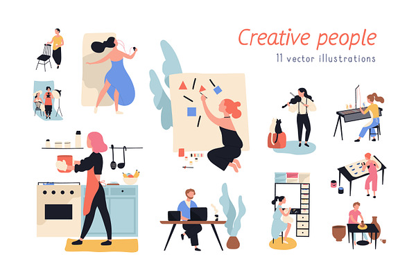 Creative people, hobby set