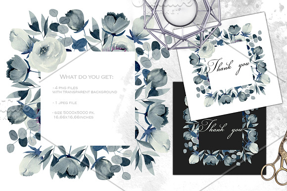 Georgia. Indigo flowers. in Illustrations - product preview 7