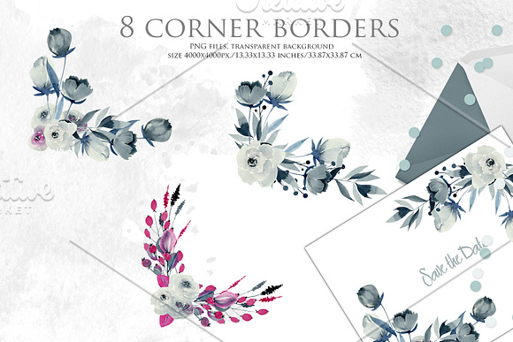 Georgia. Indigo flowers. in Illustrations - product preview 10