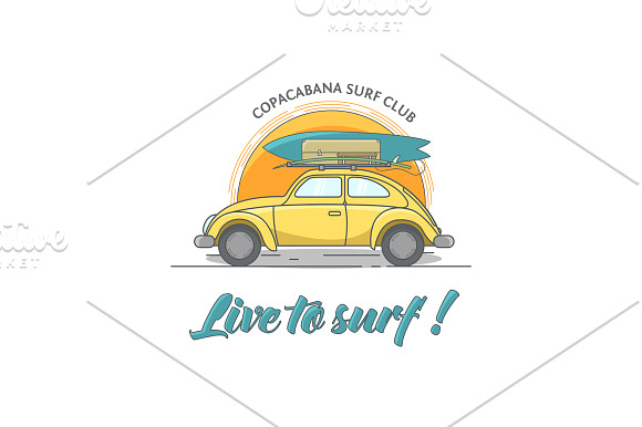 Vector line surf illustrations. in Illustrations - product preview 2