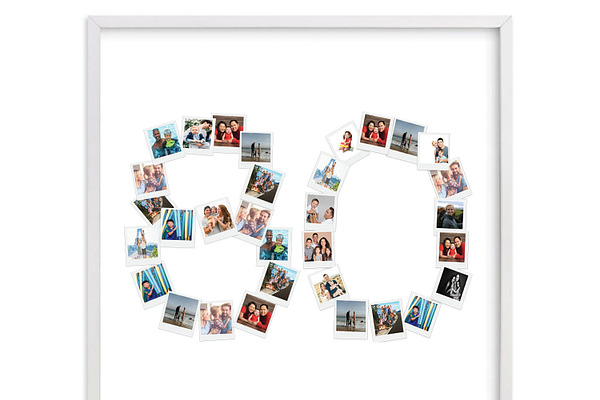 Number 80 Photo Collage Template