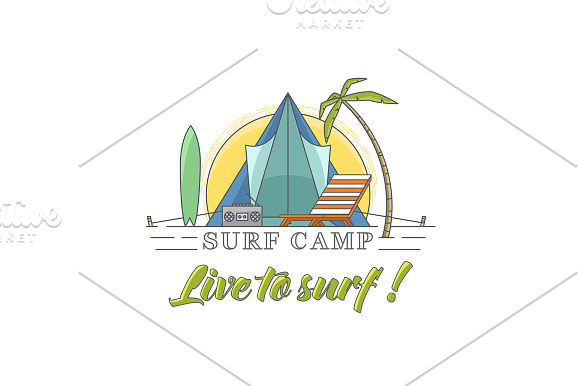 Vector line surf illustrations. in Illustrations - product preview 4