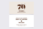70th anniversary invitation vector