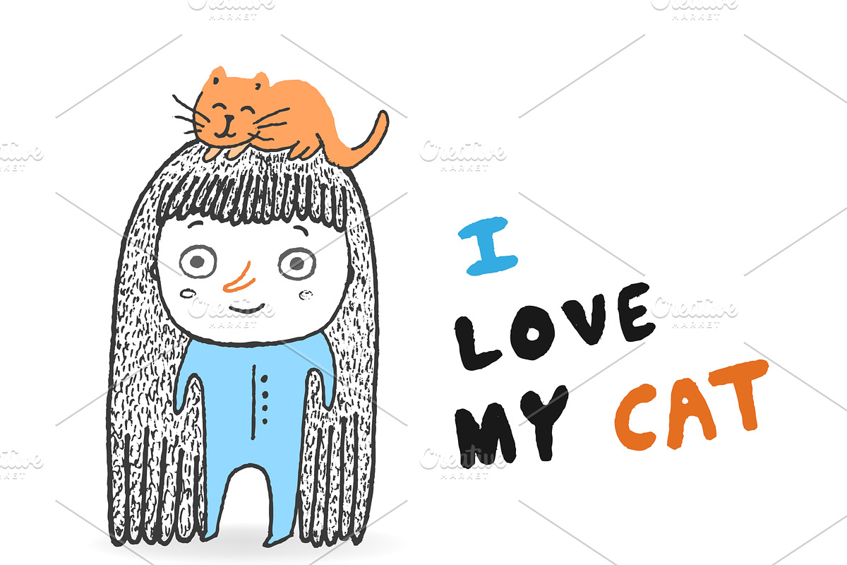 I love my cat in Illustrations - product preview 8