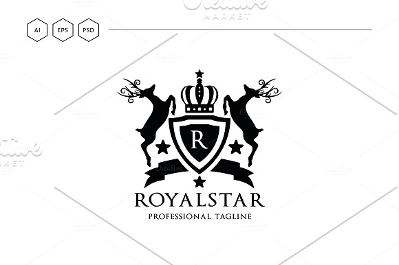 Royal Star Deer Logo in Logo Templates - product preview 2