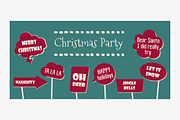 Christmas photo booth props vector