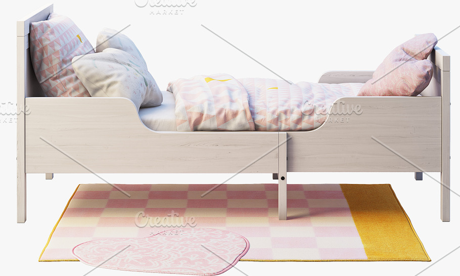Children's bed 3d model in Furniture - product preview 2
