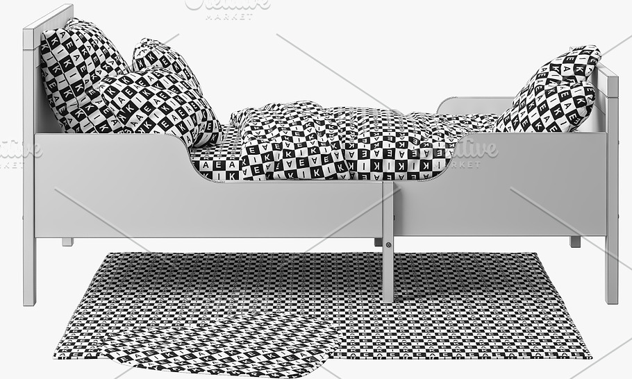 Children's bed 3d model in Furniture - product preview 4