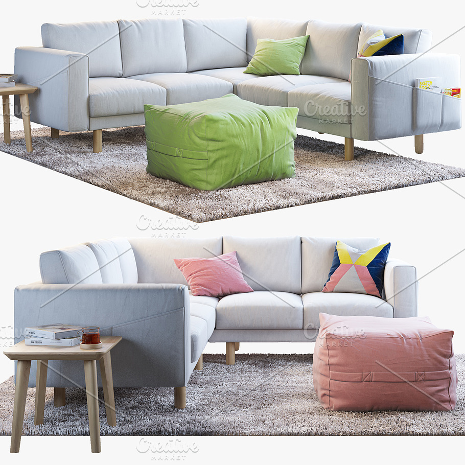 6 sofa set 3d model in Furniture - product preview 1