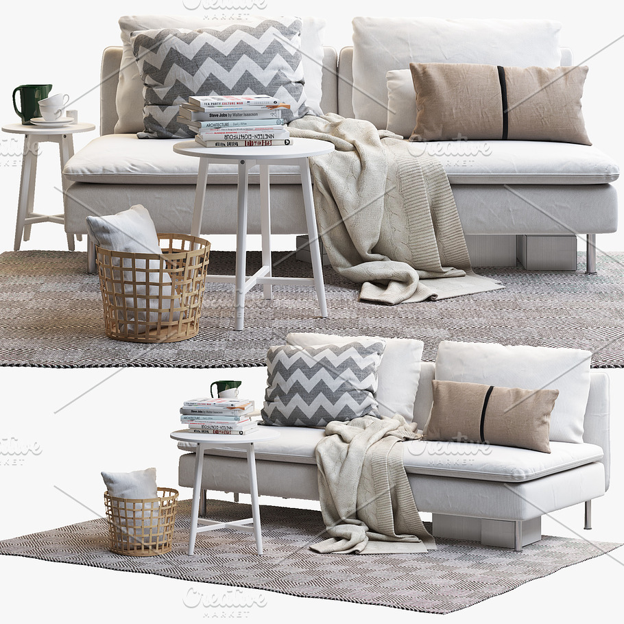6 sofa set 3d model in Furniture - product preview 6