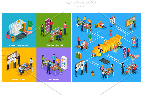 Advertising Agency Set in Illustrations - product preview 1