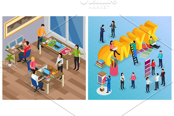 Advertising Agency Set in Illustrations - product preview 2
