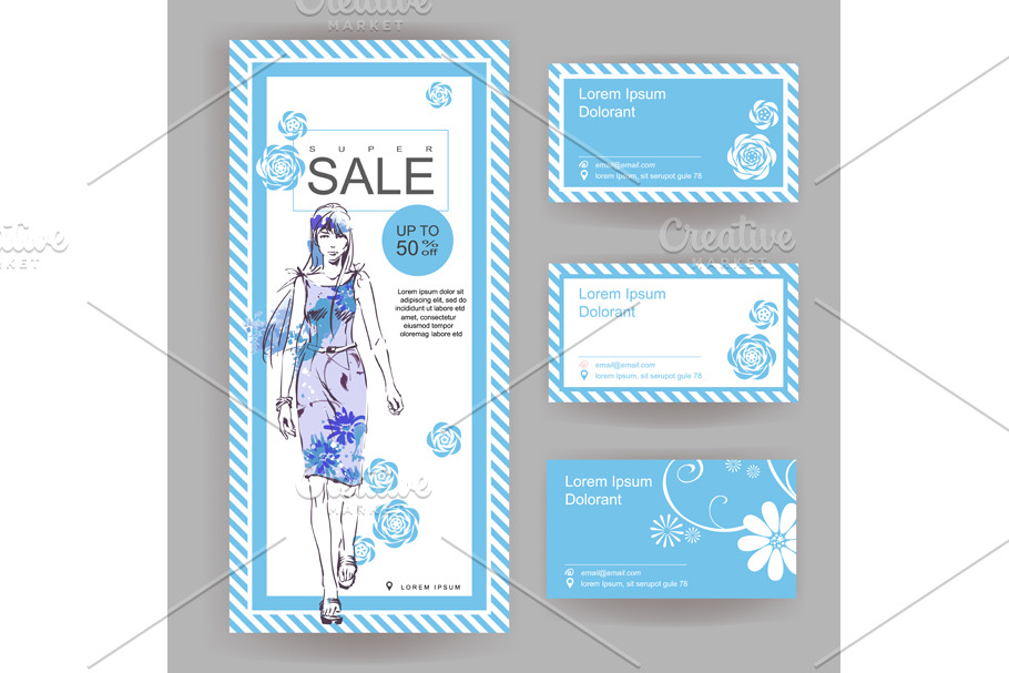 3 Fashion layout with business card