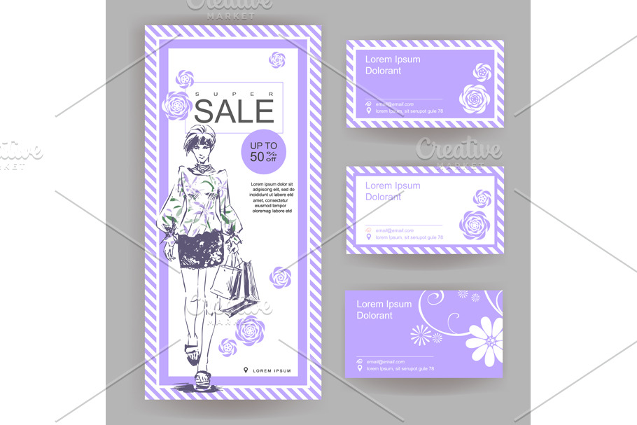 4 Fashion layout with business card
