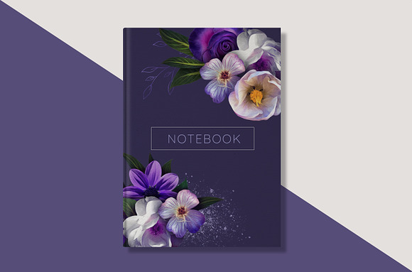 Moody Midnight Floral Clipart in Illustrations - product preview 2