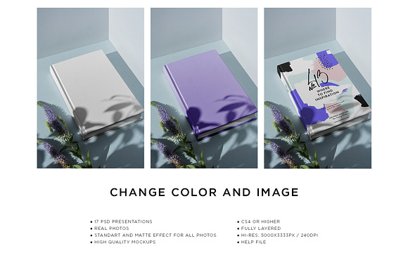 Book Hardcover Shadows Collection in Print Mockups - product preview 1