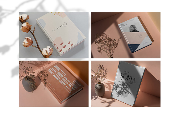 Book Hardcover Shadows Collection in Print Mockups - product preview 3