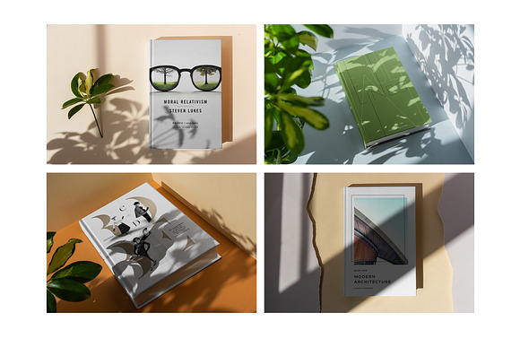 Book Hardcover Shadows Collection in Print Mockups - product preview 5