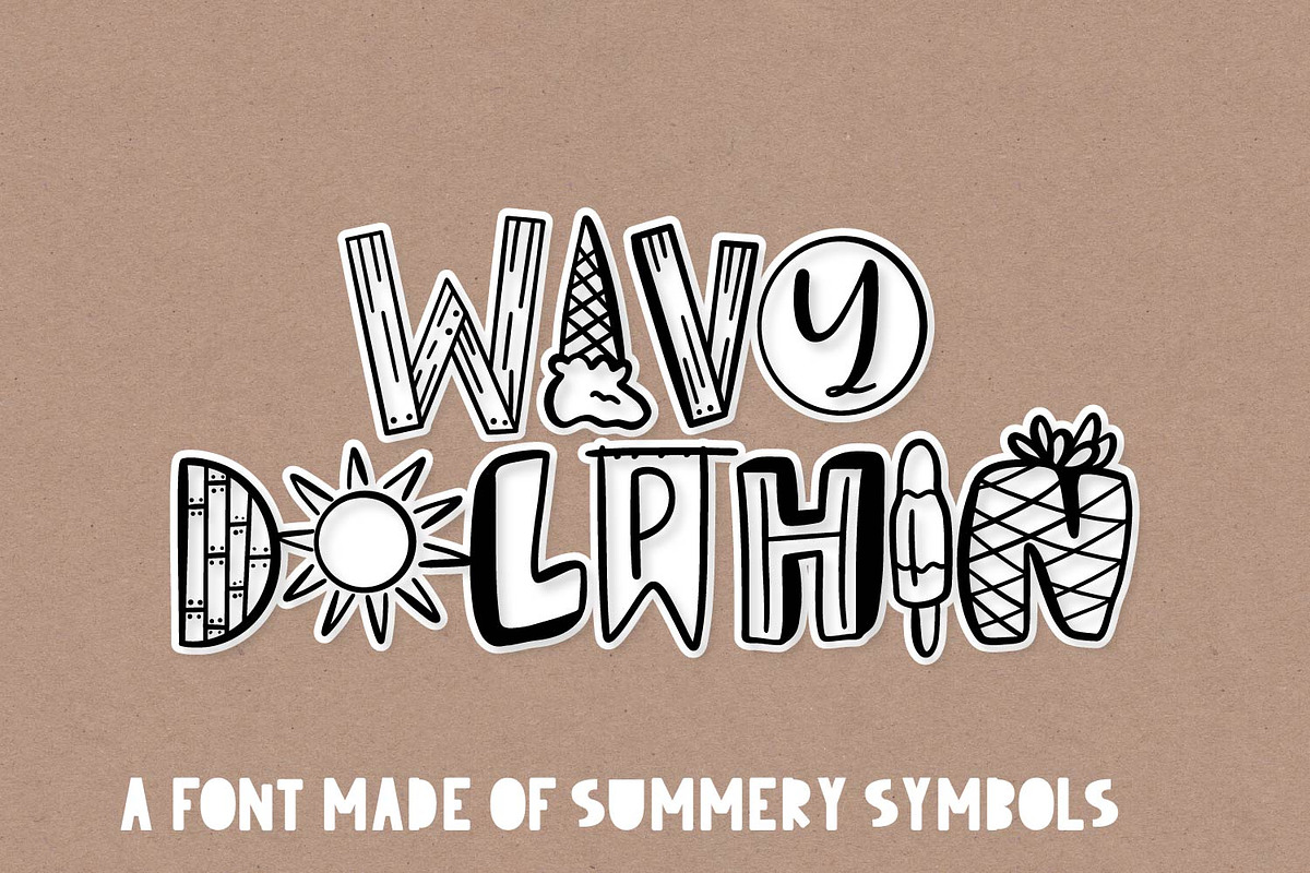 Wavy Dolphin - A Symbol Summer Font in Display Fonts - product preview 8