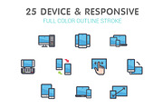 25 Device & Responsive Color Icon