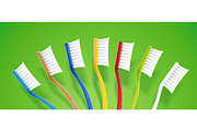 Toothbrush. Dental broom. Coloured.