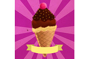 Three chocolates ice cream poster