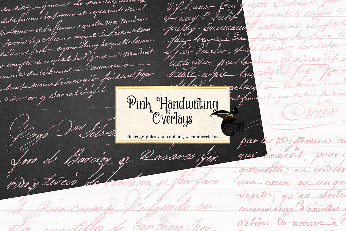 Pink Handwriting Overlays in Textures - product preview 8
