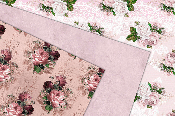 Pink Shabby Chic Digital Paper in Textures - product preview 2