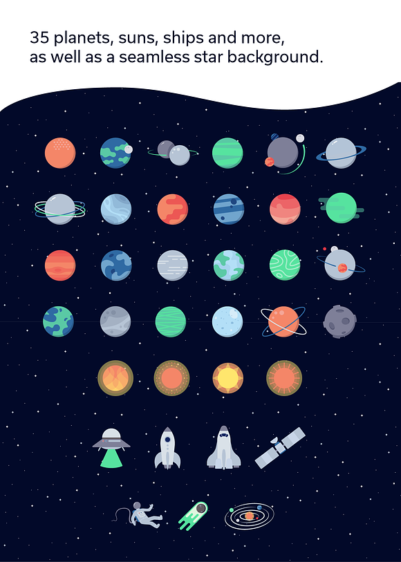 Planets and Space Illustration Set in Illustrations - product preview 1