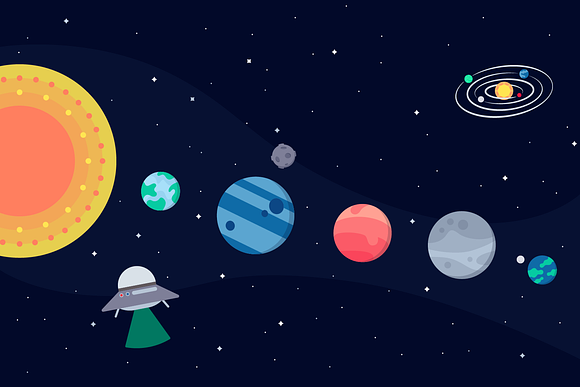 Planets and Space Illustration Set in Illustrations - product preview 3