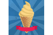 Vanilla cone ice cream poster